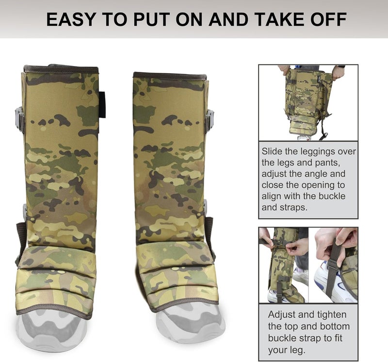 MDSTOP Snake Gaiters Leg Guards, Waterproof Snake Guards, Adjustable Snake Bite Protection for Lower Legs, Snake Chaps for Men&Women - Image 3